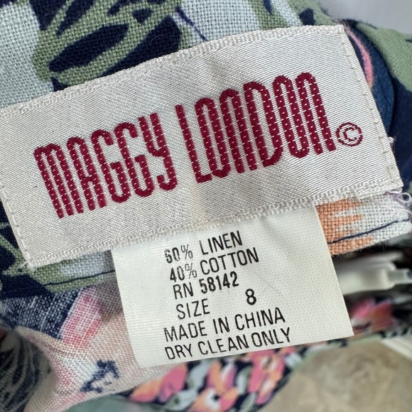 Maggy London Vintage Floral Midi Dress Size 8 Multicolor Botanical Garden - Picture 7 of 13